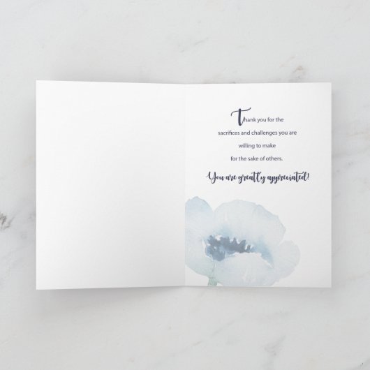 コロナウイルスの全流行性花の間の介護者 カード (内部)