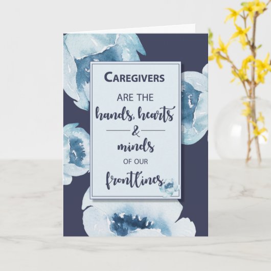 コロナウイルスの全流行性花の間の介護者 カード (黄色い花)