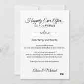 コロナウイルスの影響で結婚式の計画を変更することになりました 招待状 (正面)