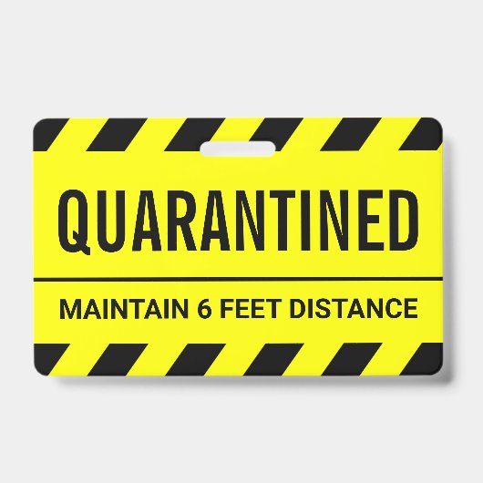 コロナウイルスの自己隔離の検疫 バッジ (表面)