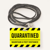 コロナウイルスの自己隔離の検疫 バッジ (裏面ランヤード)