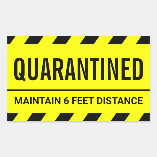 コロナウイルスの自己隔離の検疫 長方形シール (正面)