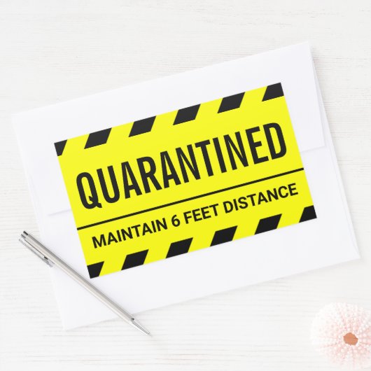 コロナウイルスの自己隔離の検疫 長方形シール (封筒)