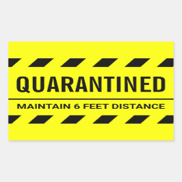 コロナウイルスの自己隔離の検疫 長方形シール