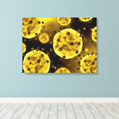 コロナウイルスの顕微鏡的見解 キャンバスプリント (インサイチュ (ウッドフロア))