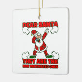 コロナウイルスクリスマスサンタクロース予防接種 セラミックオーナメント (左)