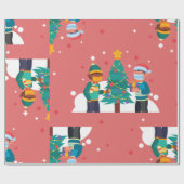 コロナウイルスクリスマスツリー ラッピングペーパー (フラット)