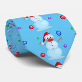コロナウイルスクリスマス顔マスク雪だるま ネクタイ (ロール)