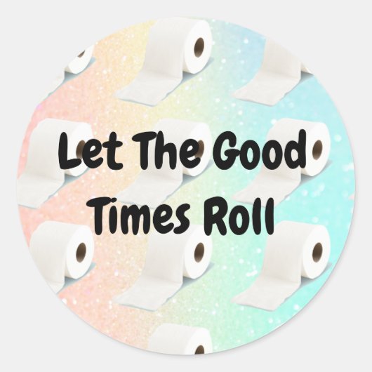 コロナウイルストイレピ転がックグリッター ラウンドシール (正面)