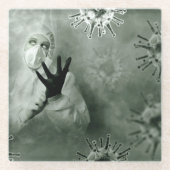 コロナウイルスナース ガラスコースター (正面)