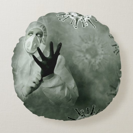 コロナウイルスナース ラウンドクッション (正面)