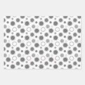 コロナウイルスパターンCOVID-19金ゴールドシルバーブルー ラッピングペーパーシート (正面3)