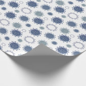 コロナウイルスパターンCOVID-19青（緑） ラッピングペーパー (角)