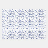 コロナウイルスベビーの青外のコーディ ラッピングペーパーシート (正面3)