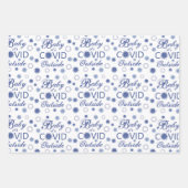 コロナウイルスベビーの青外のコーディ ラッピングペーパーシート (正面)