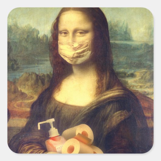 コロナウイルスポートレート スクエアシール (正面)