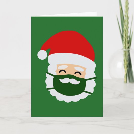 コロナウイルスマスクサンタクリスマス 招待状 (正面)