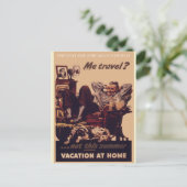 コロナウイルスヴィンテージレトロステイケーションステイセーフ ポストカード (スタンド正面)