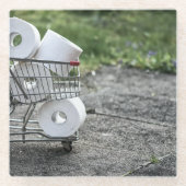 コロナウイルス保護マスク ガラスコースター (正面)