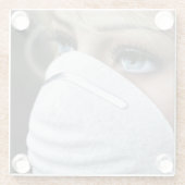 コロナウイルス保護マスク ガラスコースター (裏面)