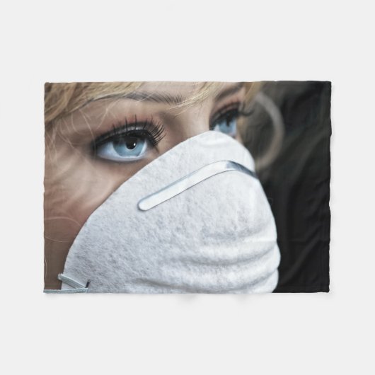 コロナウイルス保護マスク フリースブランケット (正面(横))