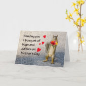 コロナウイルス分離リスの母の日 カード (黄色い花)