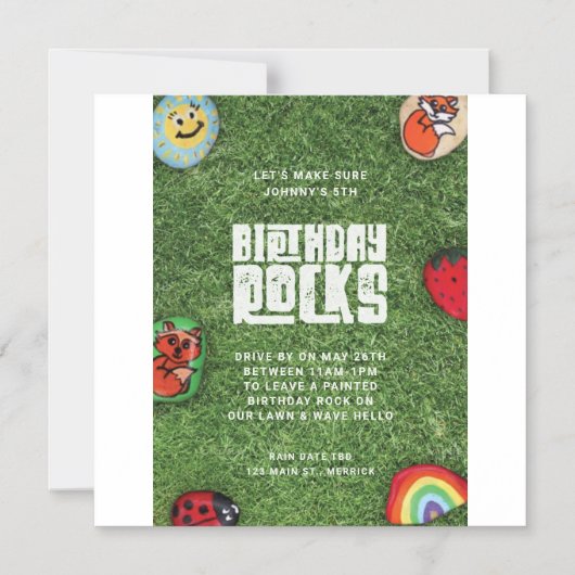 コロナウイルス子供の誕生日招待状 マグネット招待状 (正面)