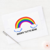 コロナウイルス希望レインボーウイルスandra tuttto benco 長方形シール (封筒)