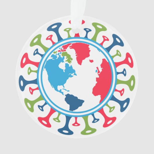コロナウイルス流行世界 オーナメント (正面)