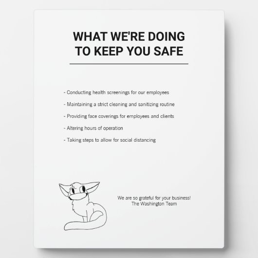 コロナウイルス用安全標識フリー立設イーゼル フォトプラーク (正面)