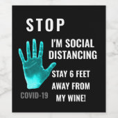 コロナウイルス社会分散おもしろい引用文 ワインラベル (シングルラベル)
