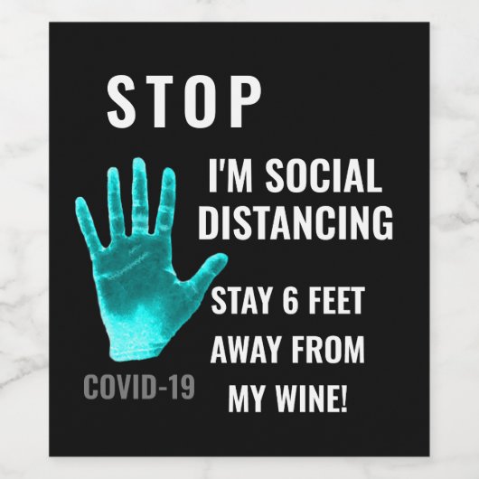 コロナウイルス社会分散おもしろい引用文 ワインラベル (シングルラベル)