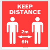 コロナウイルス社会的分布床標識 シール (シート)
