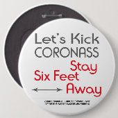 コロナウイルス社会的距離標識ポスターボタン 缶バッジ (正面&裏面)