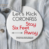 コロナウイルス社会的距離標識ポスターボタン 缶バッジ (インサイチュ)