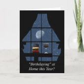 コロナウイルス社会的遠ざけワイン誕生日 カード (正面)