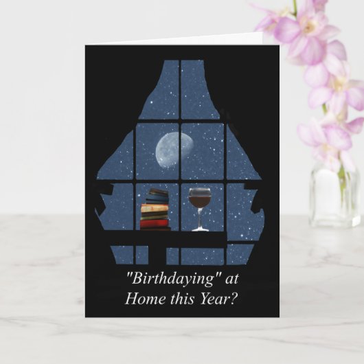 コロナウイルス社会的遠ざけワイン誕生日 カード (蘭)