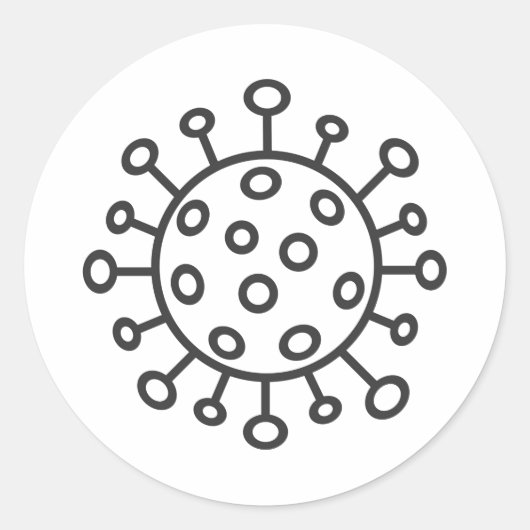 コロナウイルス記号 ラウンドシール (正面)