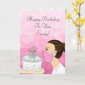 コロナウイルス誕生日の願い カード (黄色い花)