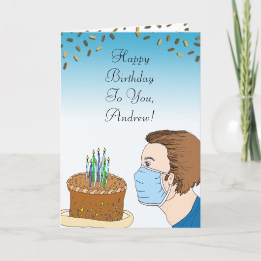 コロナウイルス誕生日ウィッシュカード カード (正面)