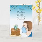 コロナウイルス誕生日ウィッシュカード カード (黄色い花)