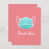 コロナウイルス顔マスクサンキューフラットカード サンキューカード (正面/裏面)