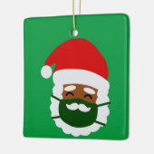 コロナウイルス顔マスクブラックサンタ セラミックオーナメント (左)