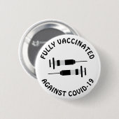 コロナウイルスCovid-19のワクチン接種 缶バッジ (正面&裏面)