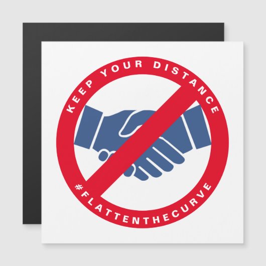 コロナウイルスNo Handshake #FLATTHECURVE Red (正面/裏面)
