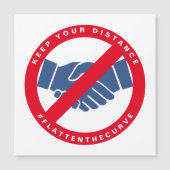 コロナウイルスNo Handshake #FLATTHECURVE Red (正面)