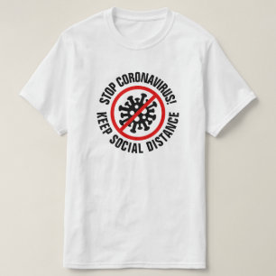 コロナウストップイルス社会離れカスタムのスローガン Tシャツ