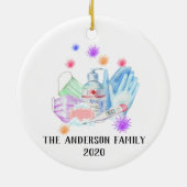 コロナウパーソナライズされたイルス2020コビデクリツマス セラミックオーナメント (裏面)