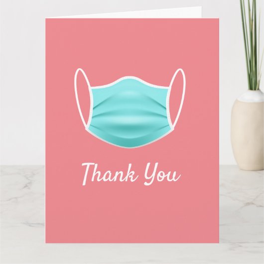 コロナウモダンイルスマスクお願いカードを折り畳んだ サンキューカード (正面)