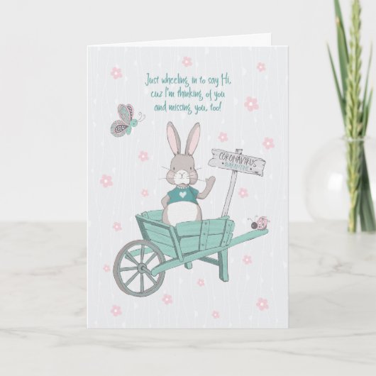 コロナウ考えるイルスのお前と恋しく思お前のウサギ カード (正面)